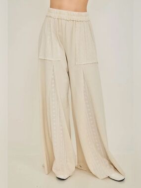 SM179 | J.Her Natural Eyelet Panel Flare Pants